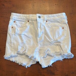 White jean shorts